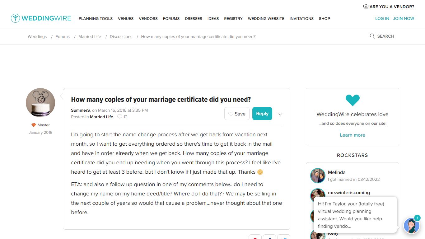 How many copies of your marriage certificate did you need?